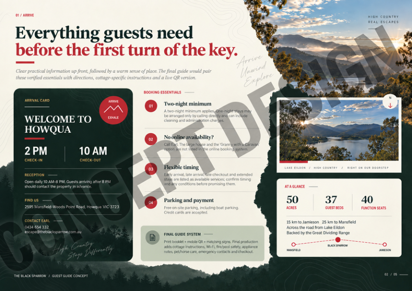 The Black Sparrow concept arrival page